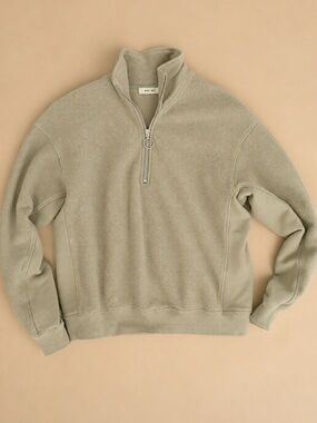 Mod Ref Olive Green Oversized Half Zip Pullover Sweatshirt S